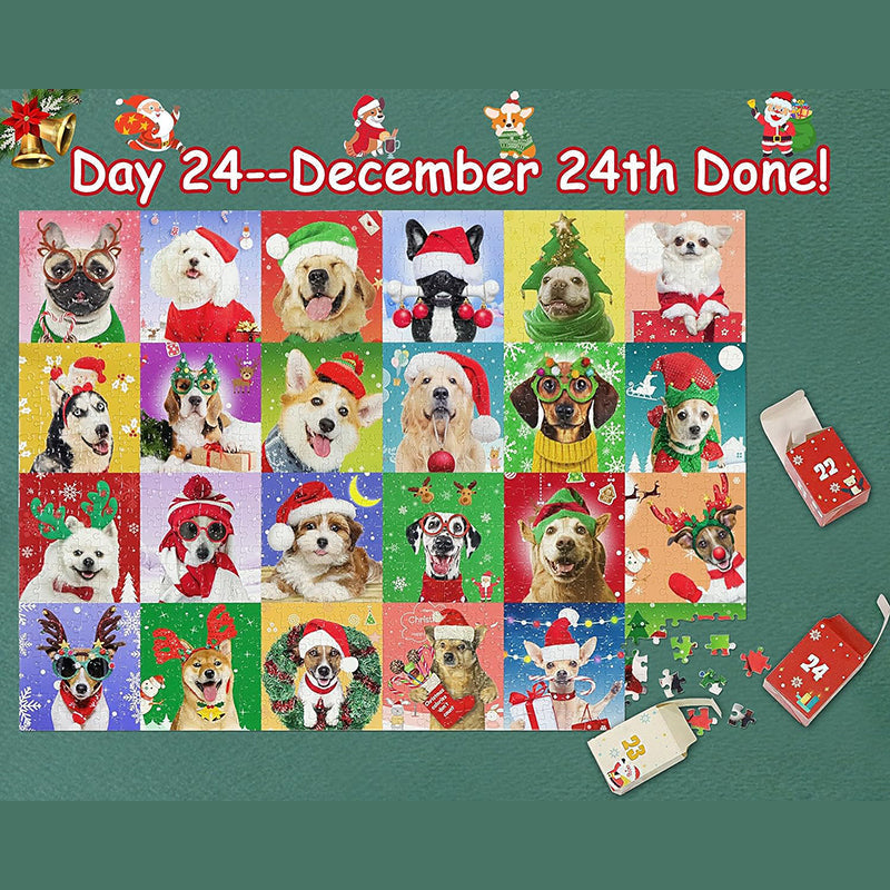 Calendrier de l'Avent de puzzles de Noël 1000 pièces - Cadeau de Noël