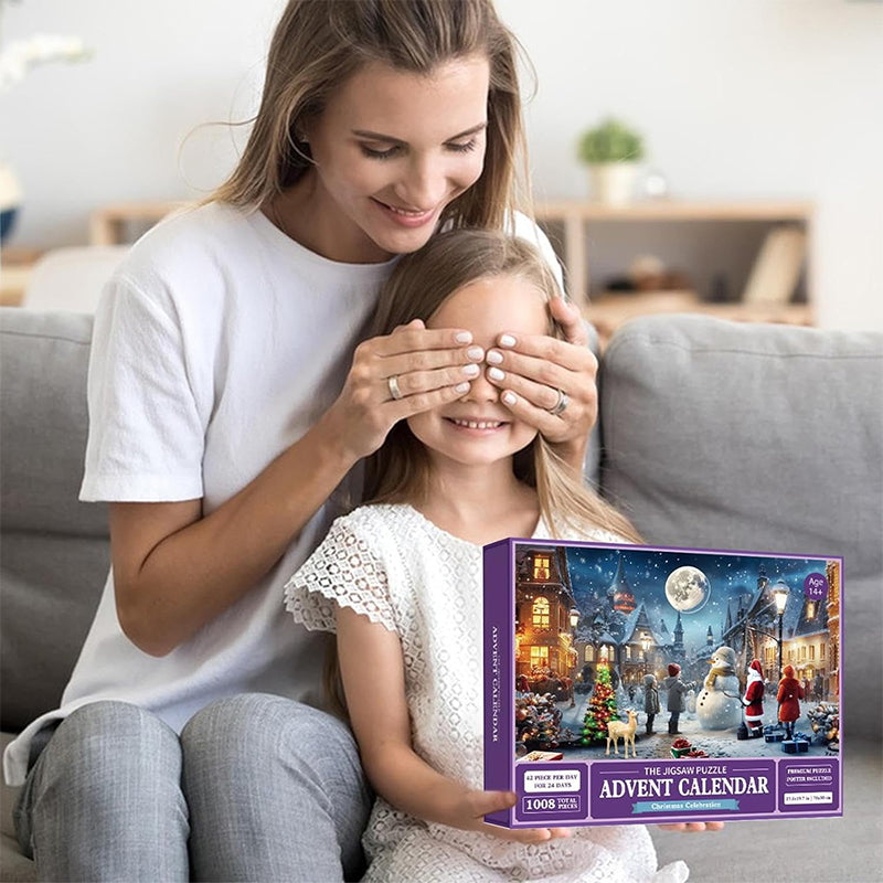 Calendrier de l'Avent de puzzles de Noël 1000 pièces - Cadeau de Noël