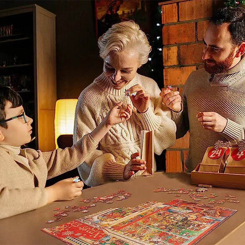 Calendrier de l'Avent de puzzles de Noël 1000 pièces - Cadeau de Noël
