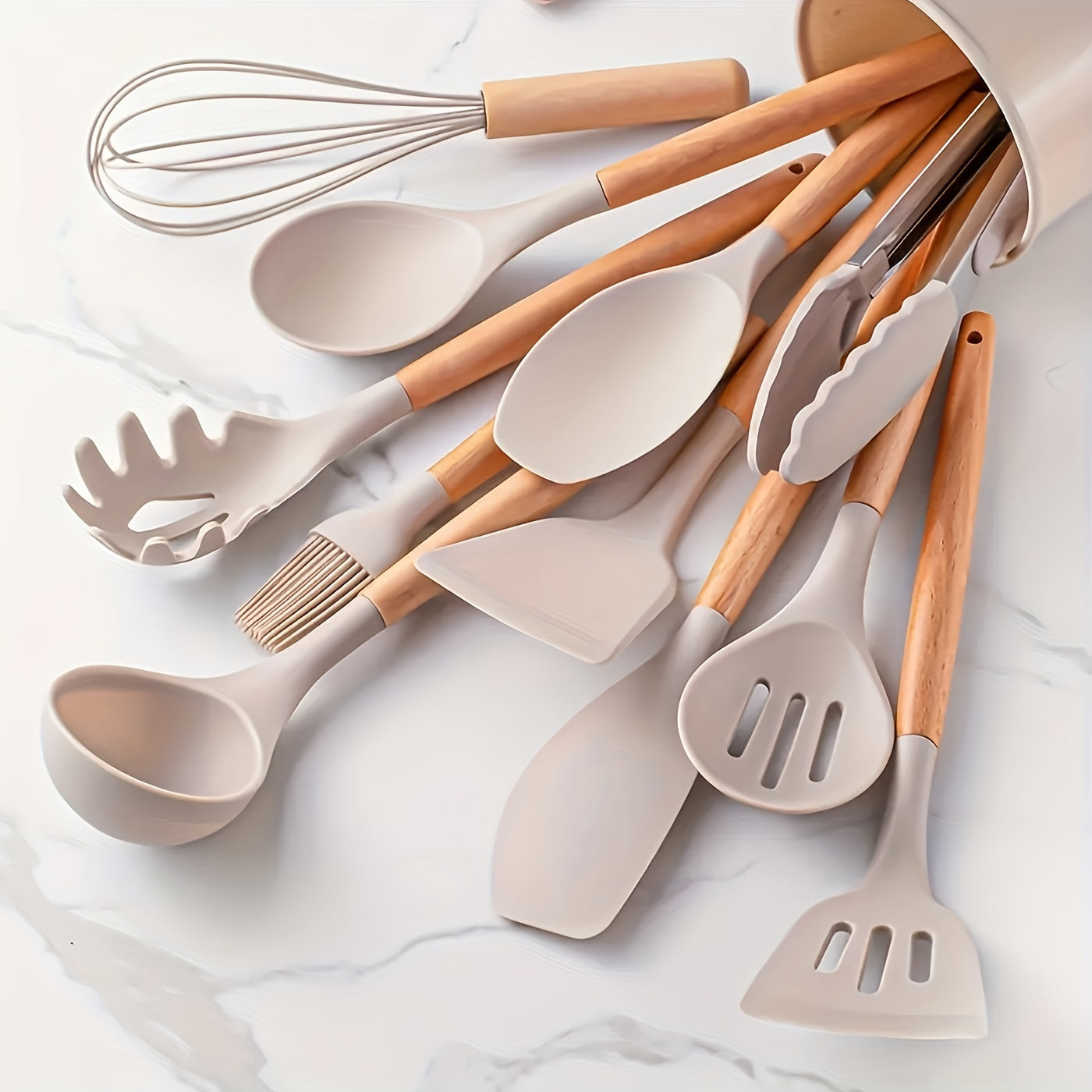 Ensemble d'ustensiles de cuisine en silicone – Résistant à la chaleur et aux rayures