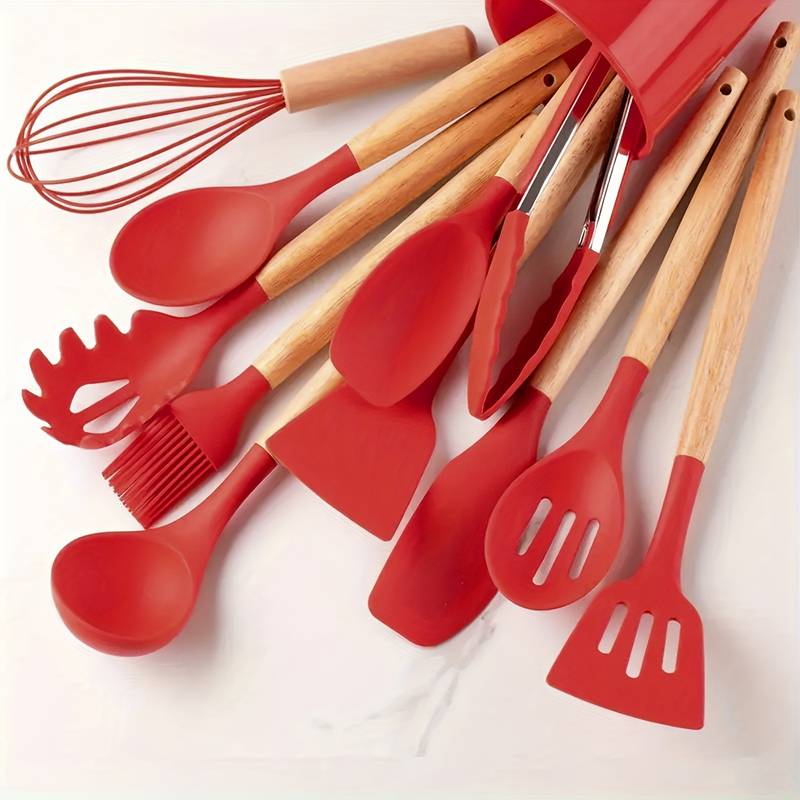 Ensemble d'ustensiles de cuisine en silicone – Résistant à la chaleur et aux rayures