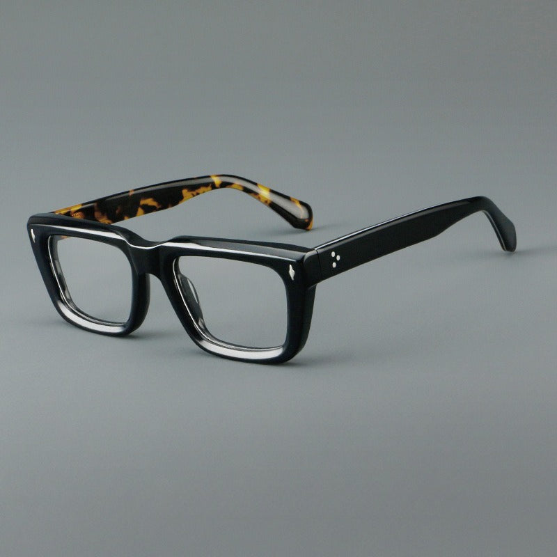 Majeed Monture de lunettes rectangulaires rétro en acétate