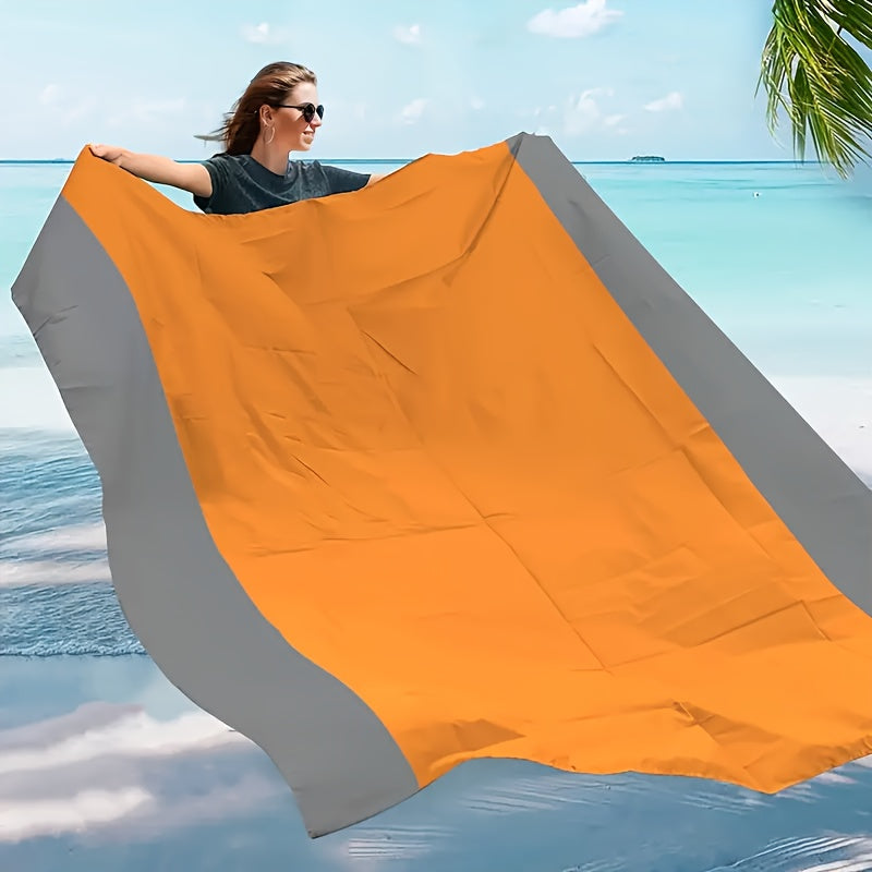 Serviette de plage grand format avec motif à rayures nautiques
