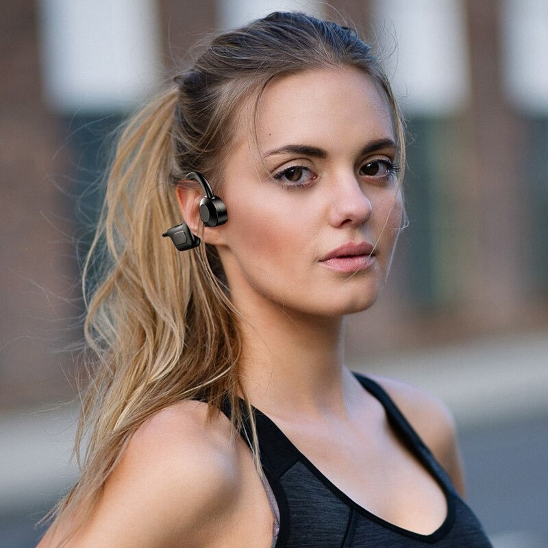 Écouteurs à conduction osseuse Bluetooth – jusqu'à 8 h, lecteur MP3 carte 16 Go, USB-C