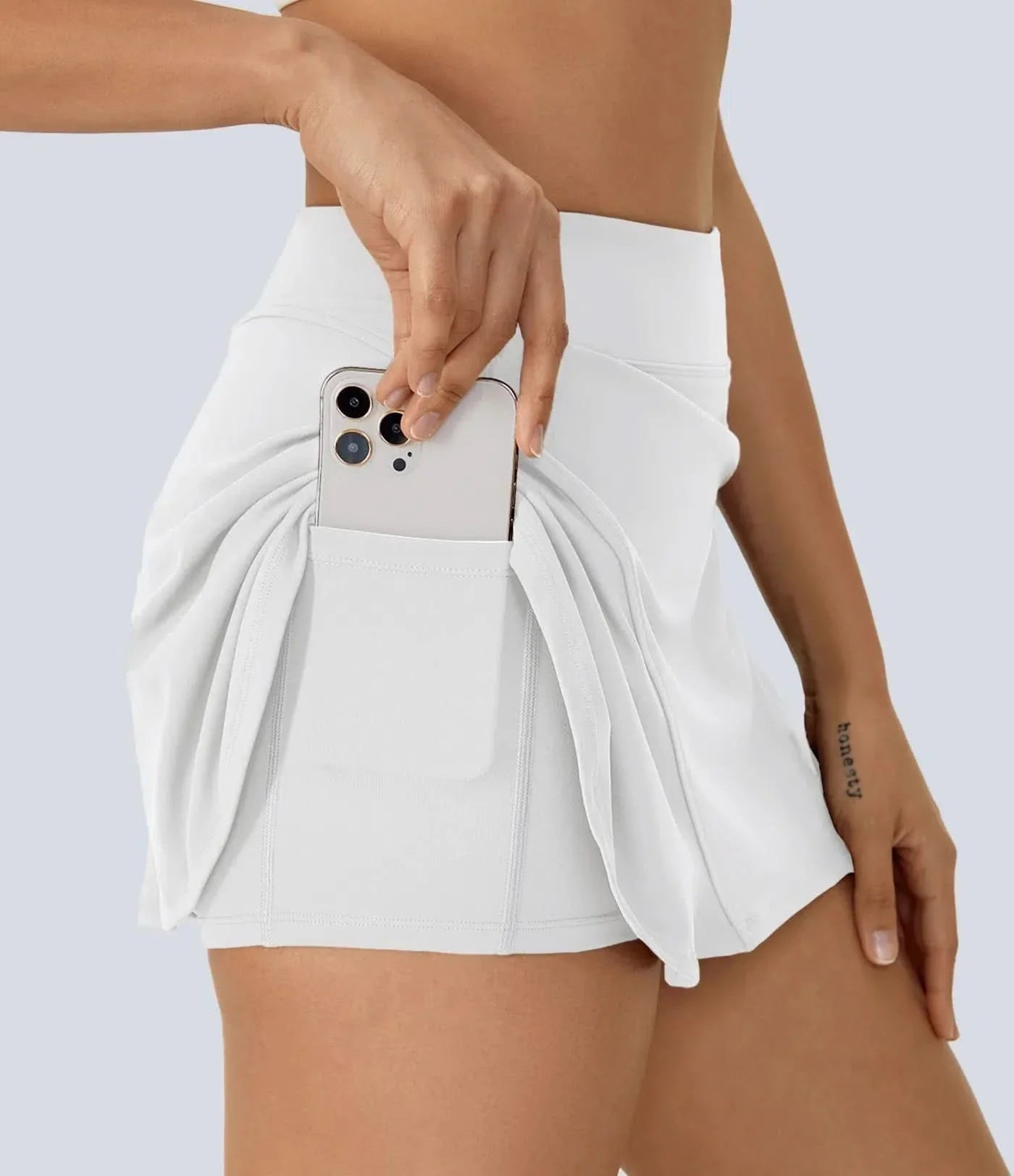 Jupe de tennis 2-en-1 pour femmes avec poches