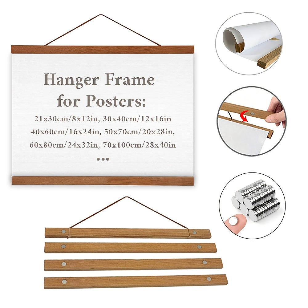 Porte-affiche magnétique en bois – Décoration murale simple et élégante