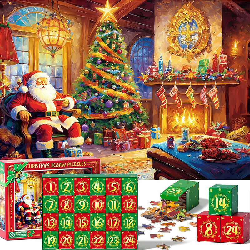 Calendrier de l'Avent de puzzles de Noël 1000 pièces - Cadeau de Noël