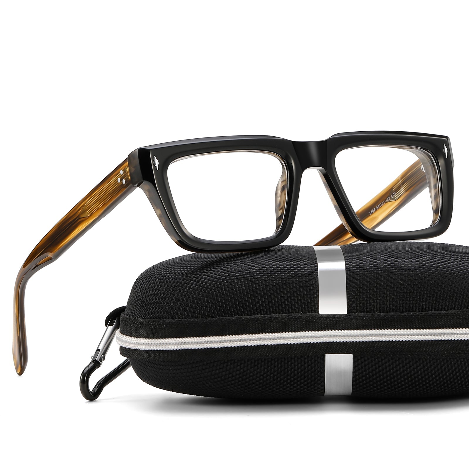 Majeed Monture de lunettes rectangulaires rétro en acétate