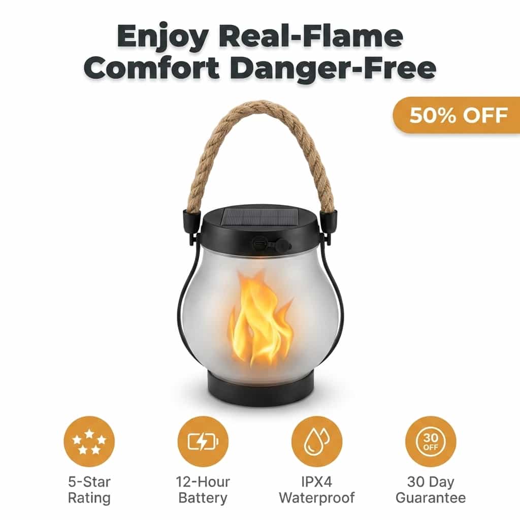 Lanterne Solaire EverFlame – Une Flamme Parfaite, Chaque Nuit