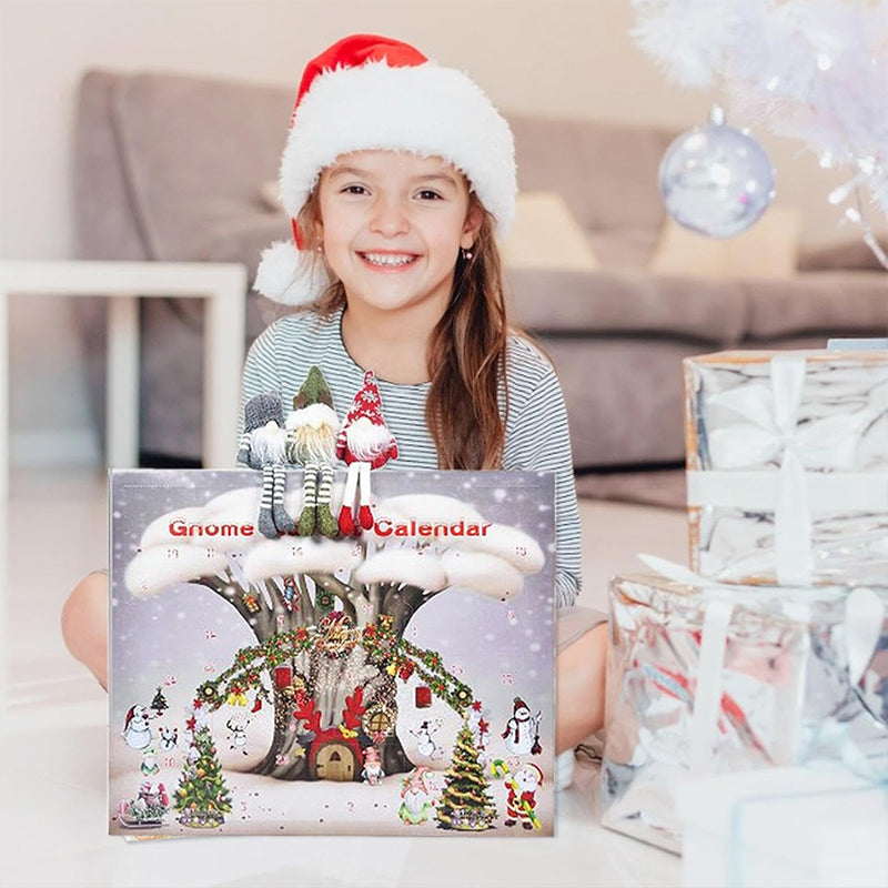 Calendrier de l'Avent gnome en peluche cousu main – surprise quotidienne