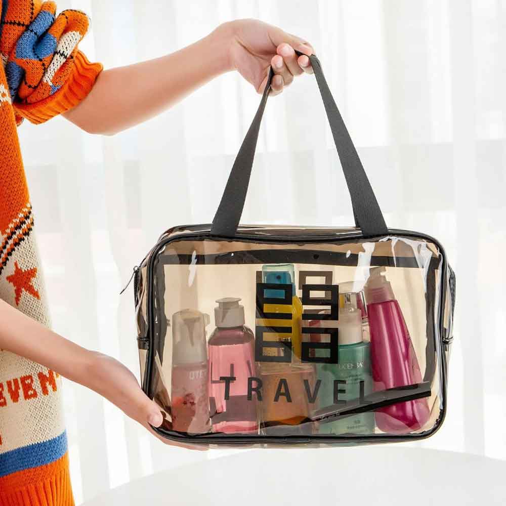 Organisateur transparent pour trousse de toilette de voyage