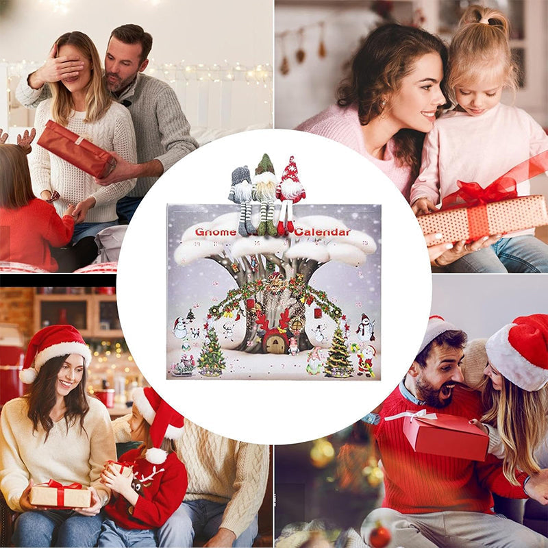 Calendrier de l'Avent gnome en peluche cousu main – surprise quotidienne