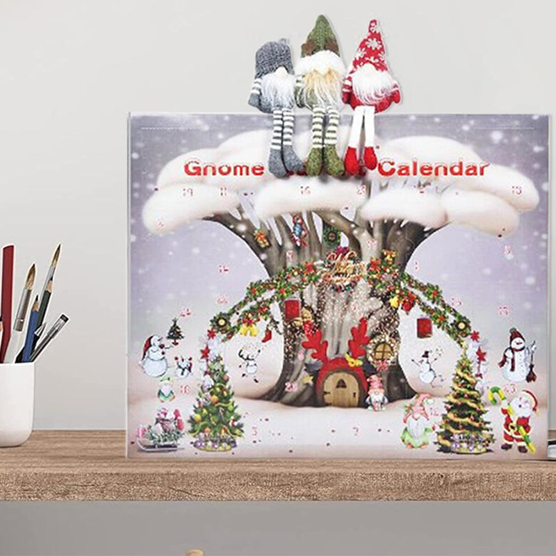 Calendrier de l'Avent gnome en peluche cousu main – surprise quotidienne