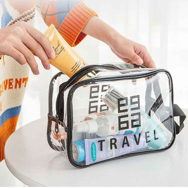 Organisateur transparent pour trousse de toilette de voyage