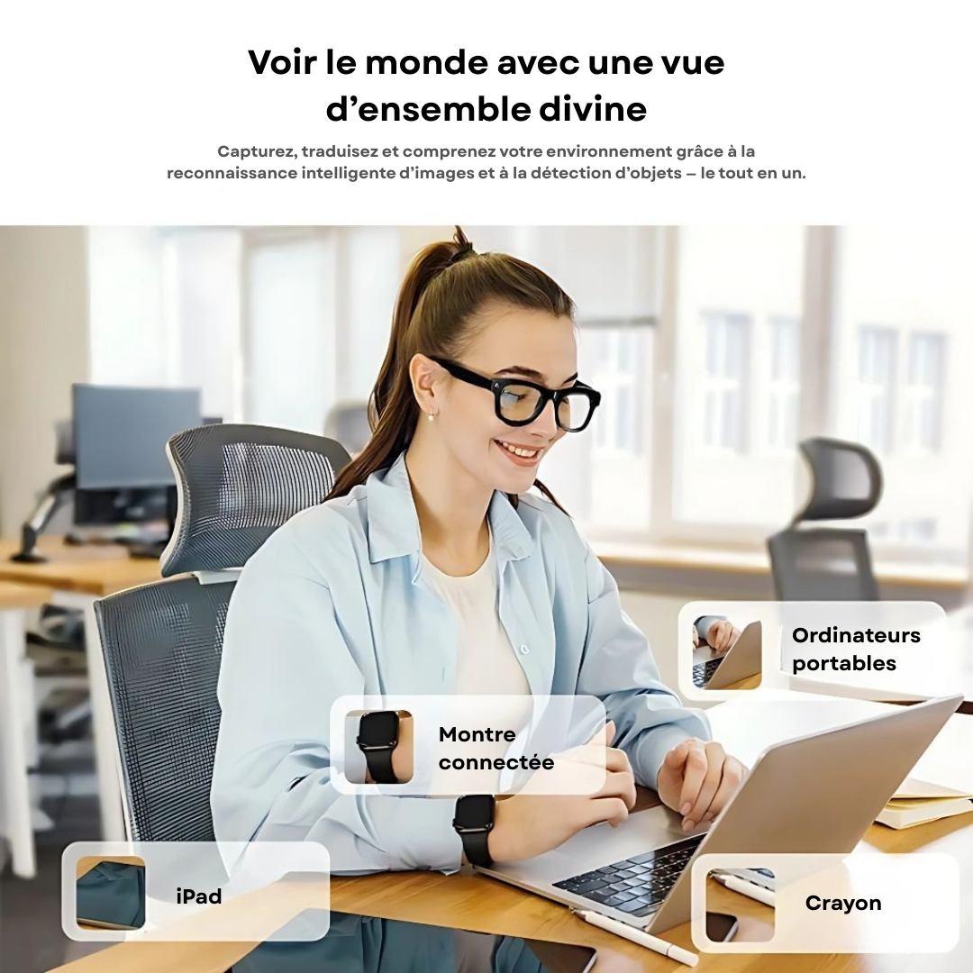 Lunettes Connectées VisionPro™ – Caméra HD, Audio Immersif & Protection Visuelle