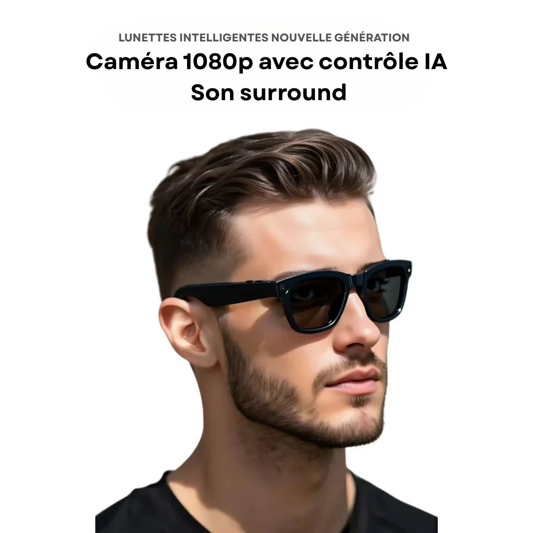 Lunettes Connectées VisionPro™ – Caméra HD, Audio Immersif & Protection Visuelle