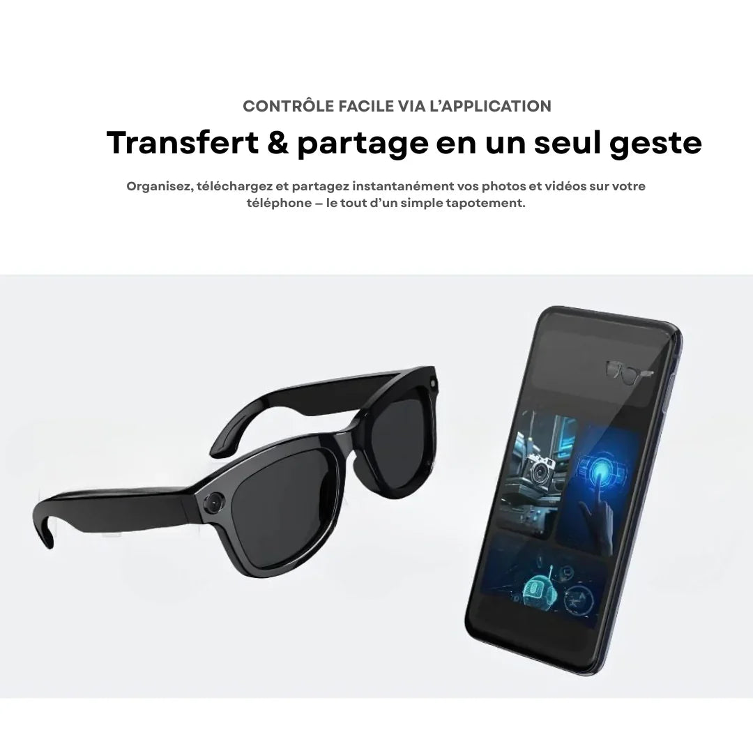 Lunettes Connectées VisionPro™ – Caméra HD, Audio Immersif & Protection Visuelle