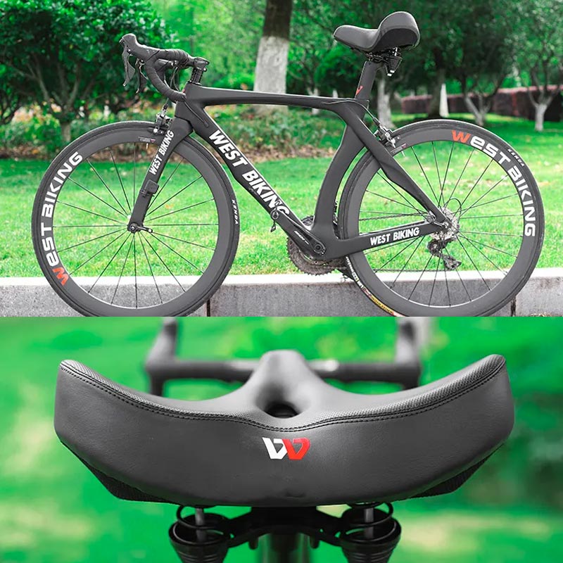 Selle de vélo extra-large, confortable, avec design ergonomique et rembourrage doux