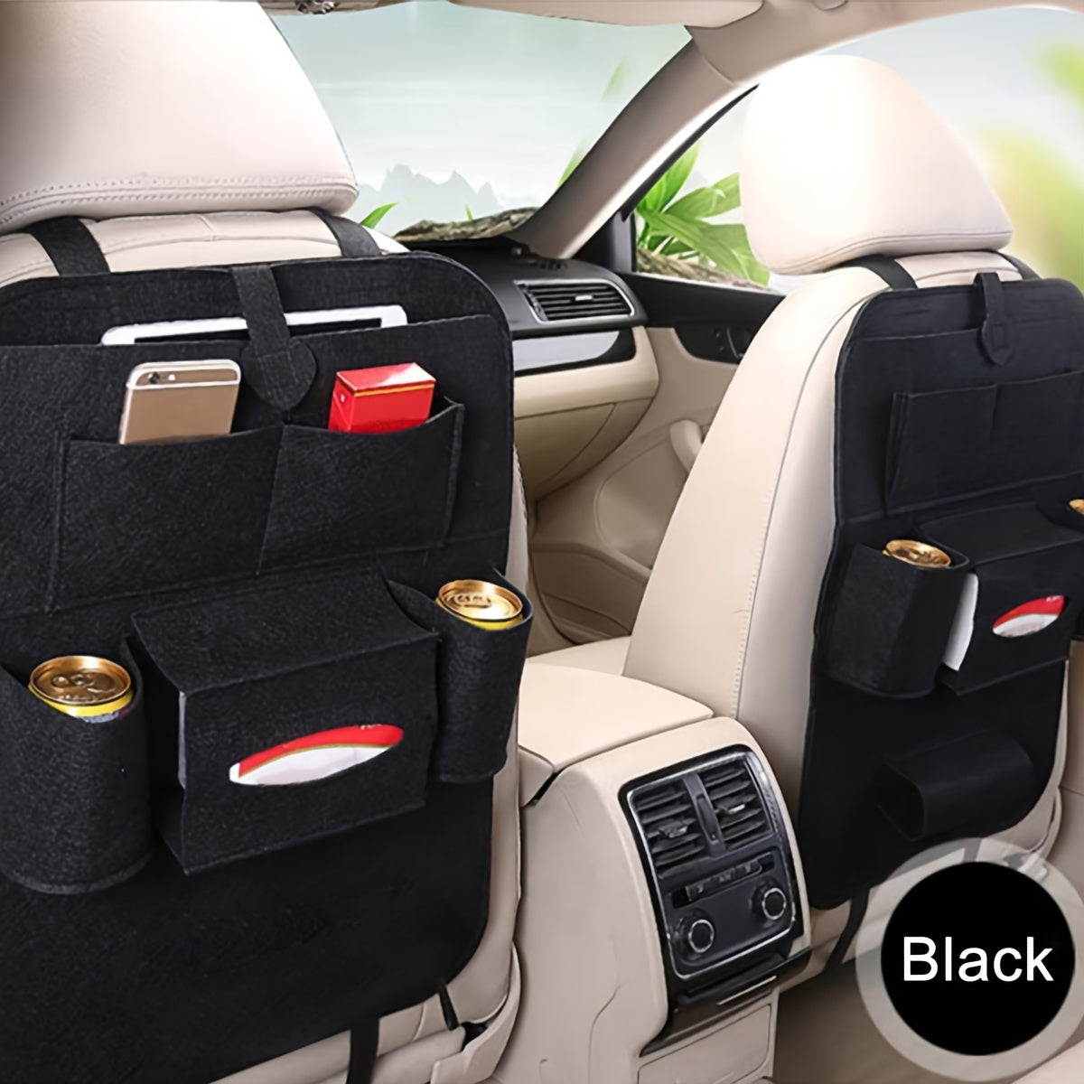 Organisateur de siège auto avec poches de rangement et porte-tablette pour le siège arrière