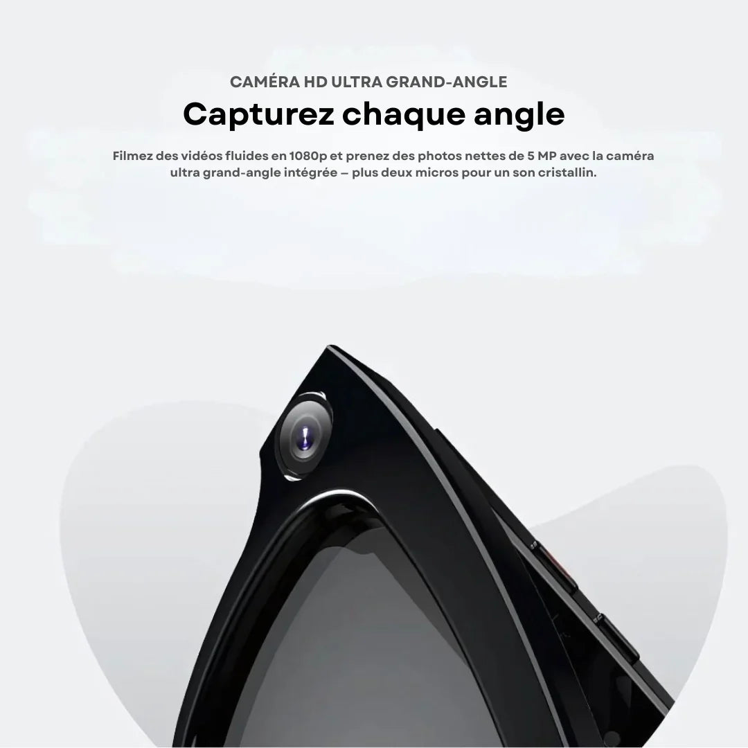 Lunettes Connectées VisionPro™ – Caméra HD, Audio Immersif & Protection Visuelle