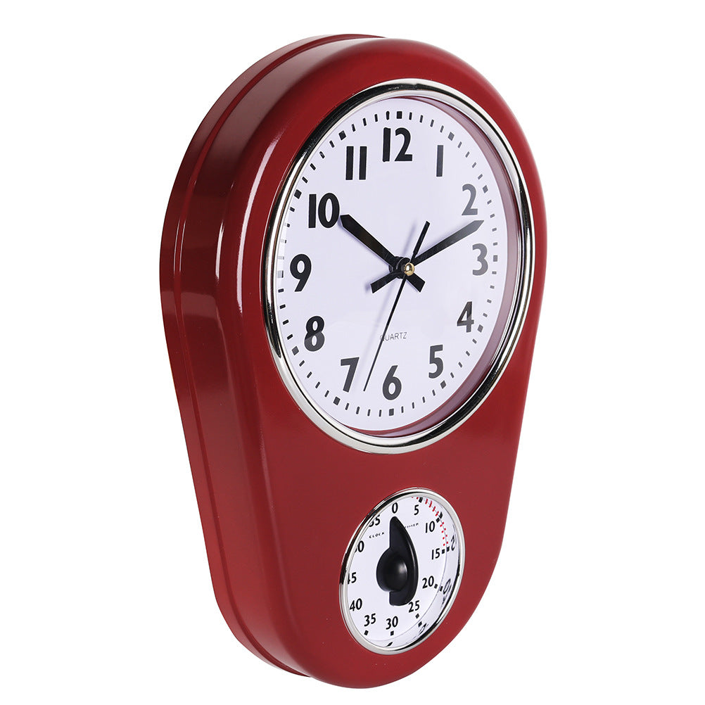 Horloge Murale Vintage avec Chronomètre Intégré