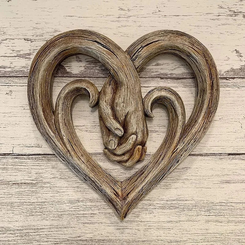 Décoration murale en bois en forme de coeur