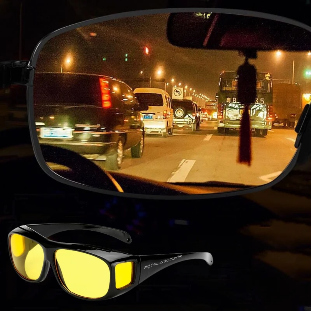 Lunettes de conduite nocturne avec des verres jaunes anti-reflets