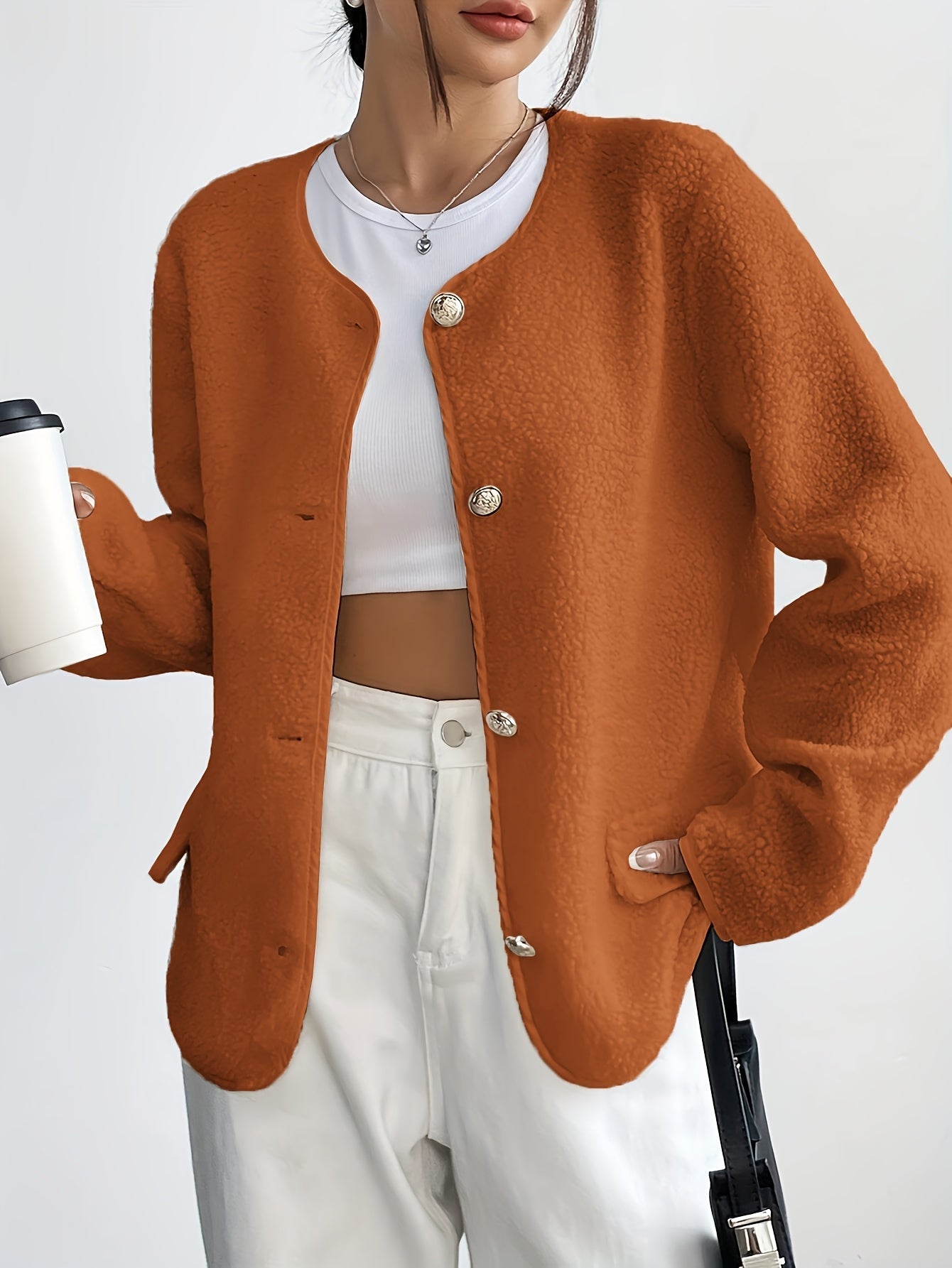 Veste élégante pour femme avec boutons – Intemporelle et douce pour l'automne et l'hiver