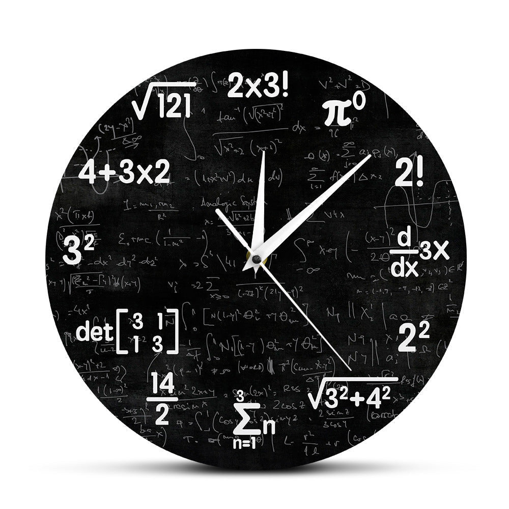 Horloge murale mathématique | Conception de formule noire