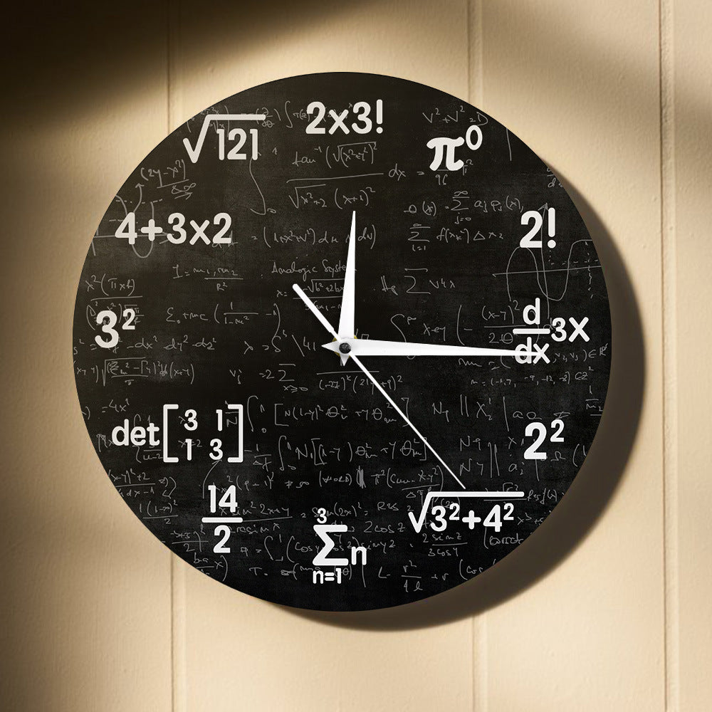 Horloge murale mathématique | Conception de formule noire