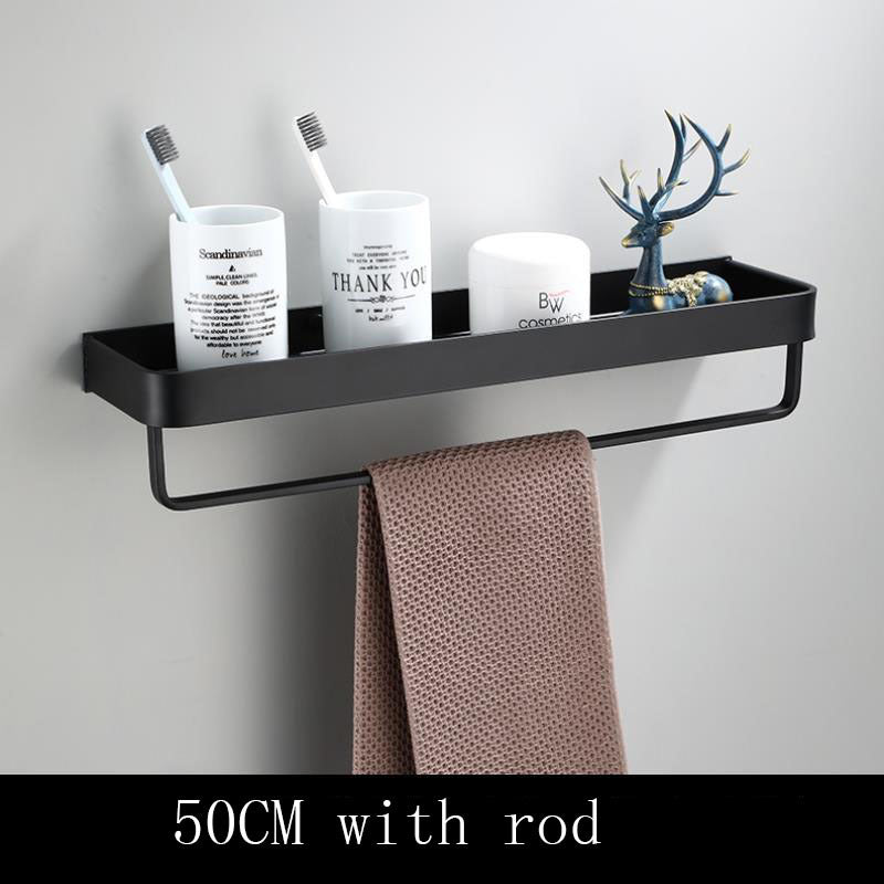 Étagère murale de salle de bain moderne | Conception en aluminium espace noir