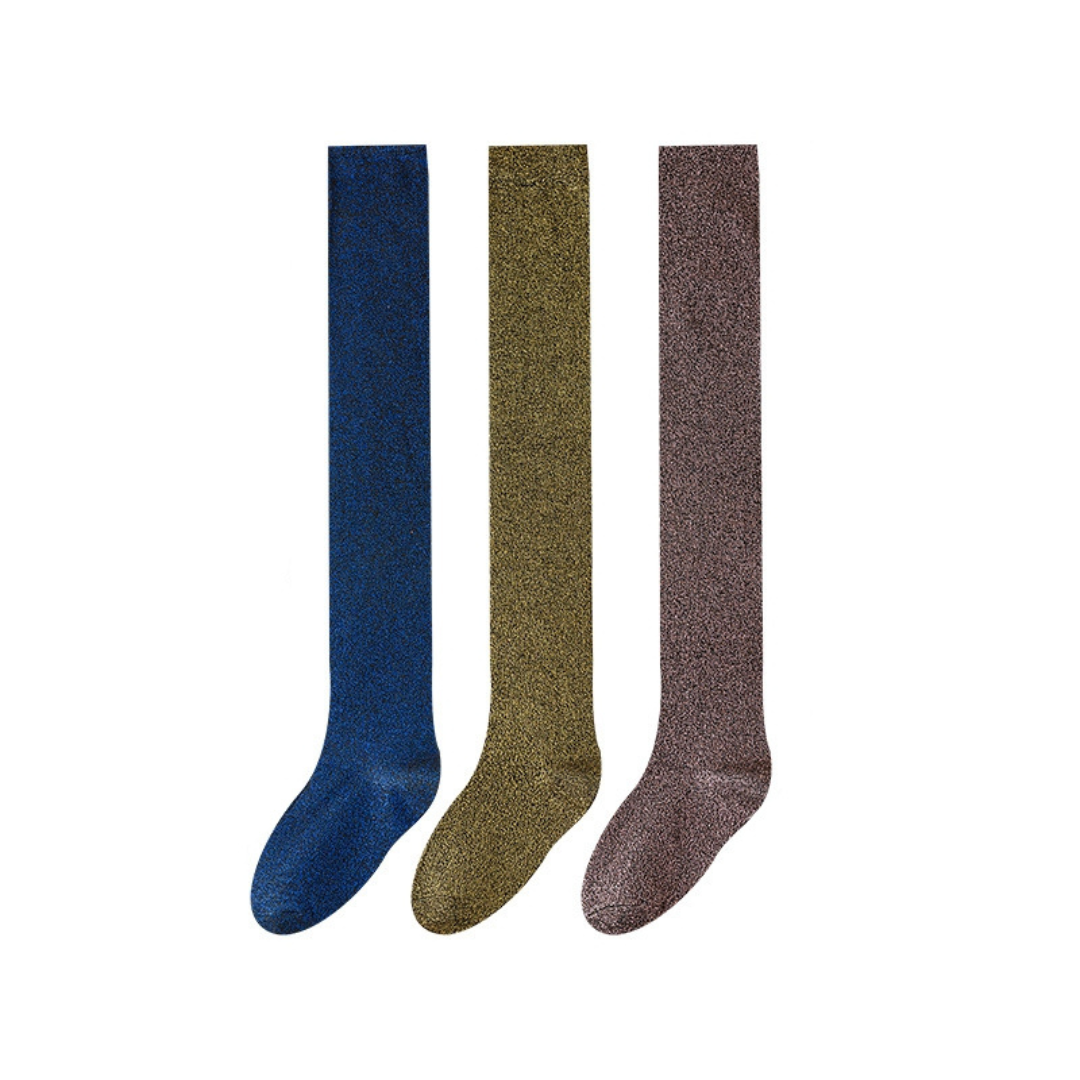 Chaussettes Hautes à Paillettes Brillantes Femme – Mode & Élégance au Quotidien