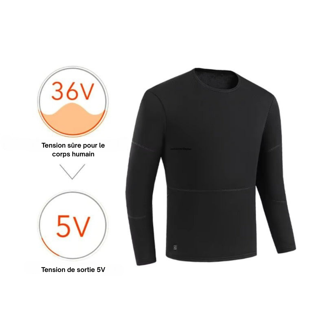 Sous-Vêtement Chauffant Haut 16 Zones™ – Confort & Chaleur Optimale en Hiver