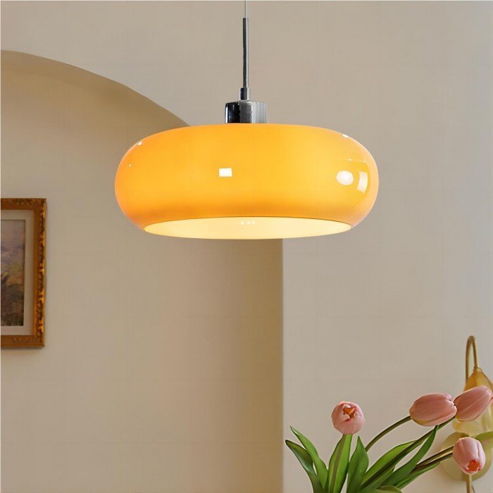 Lampe à suspension en verre de style Bauhaus, style nordique rétro