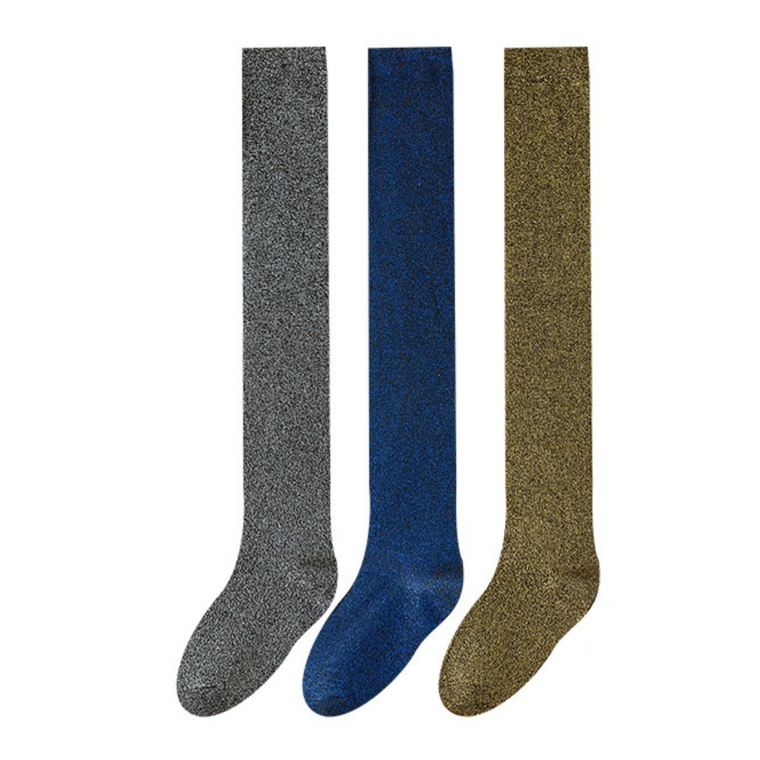 Chaussettes Hautes à Paillettes Brillantes Femme – Mode & Élégance au Quotidien