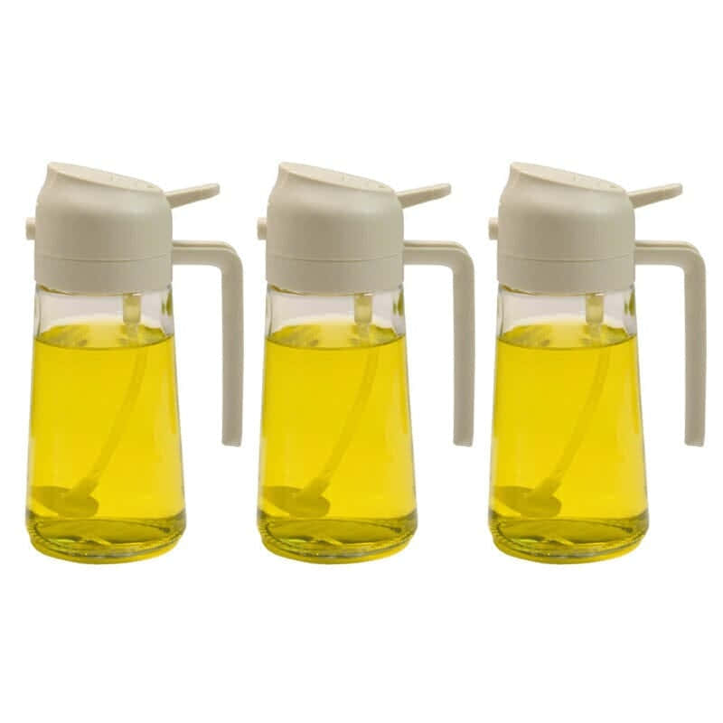 Pulvérisateur et distributeur d'huile 2-en-1 en verre 470 ml — pulvérisateur et verseur de cuisine avec pompe doseuse