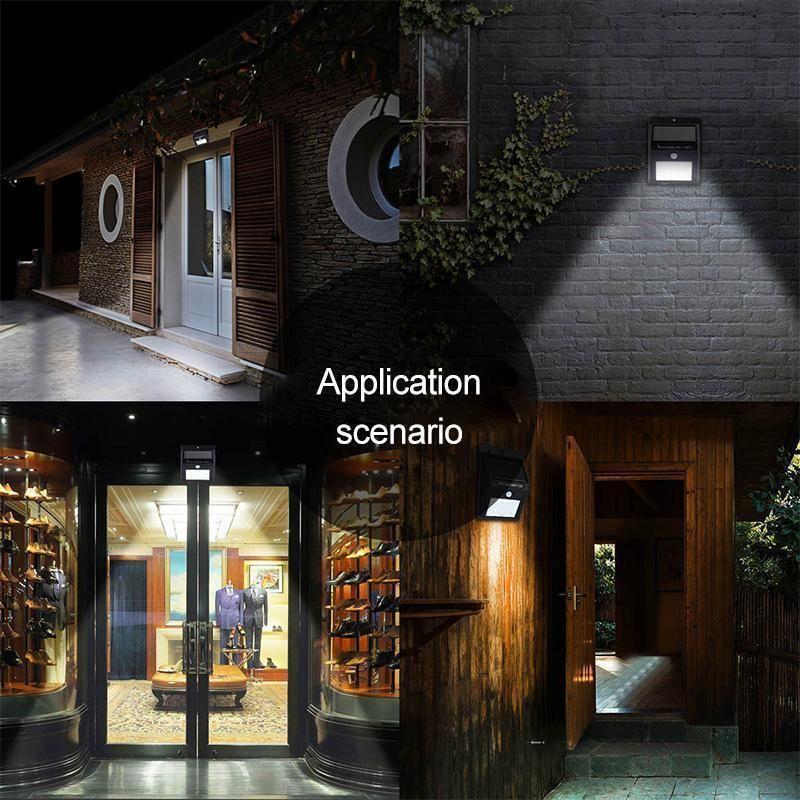Lampes solaires d'extérieur à 20 LED, applique murale super lumineuse avec capteur de mouvement