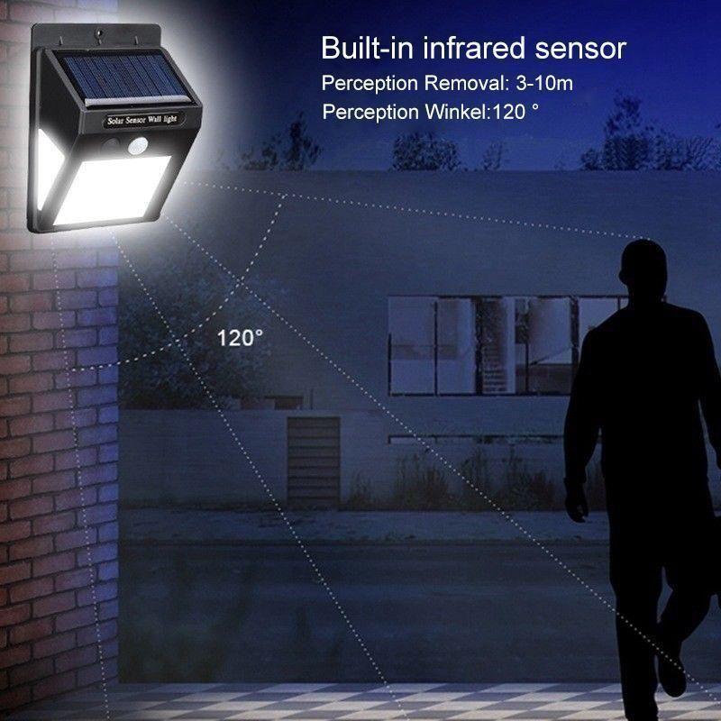 Lampes solaires d'extérieur à 20 LED, applique murale super lumineuse avec capteur de mouvement