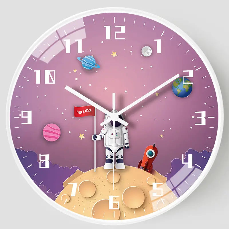 Horloge murale sur le thème de l’espace | Conception de la Terre d'astronaute