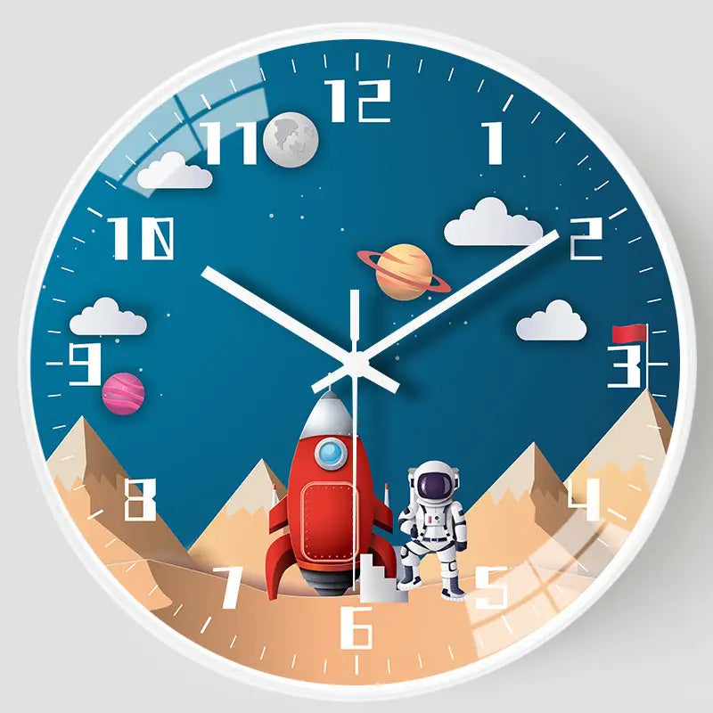 Horloge murale sur le thème de l’espace | Conception de la Terre d'astronaute