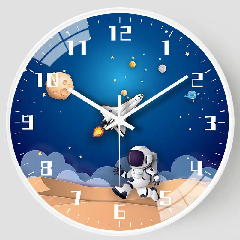 Horloge murale sur le thème de l’espace | Conception de la Terre d'astronaute