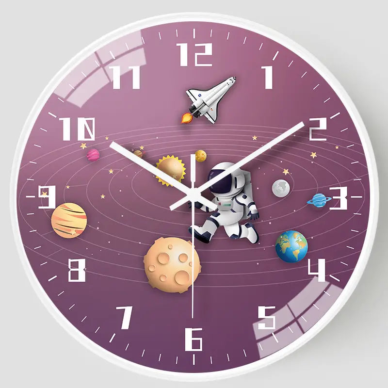 Horloge murale sur le thème de l’espace | Conception de la Terre d'astronaute