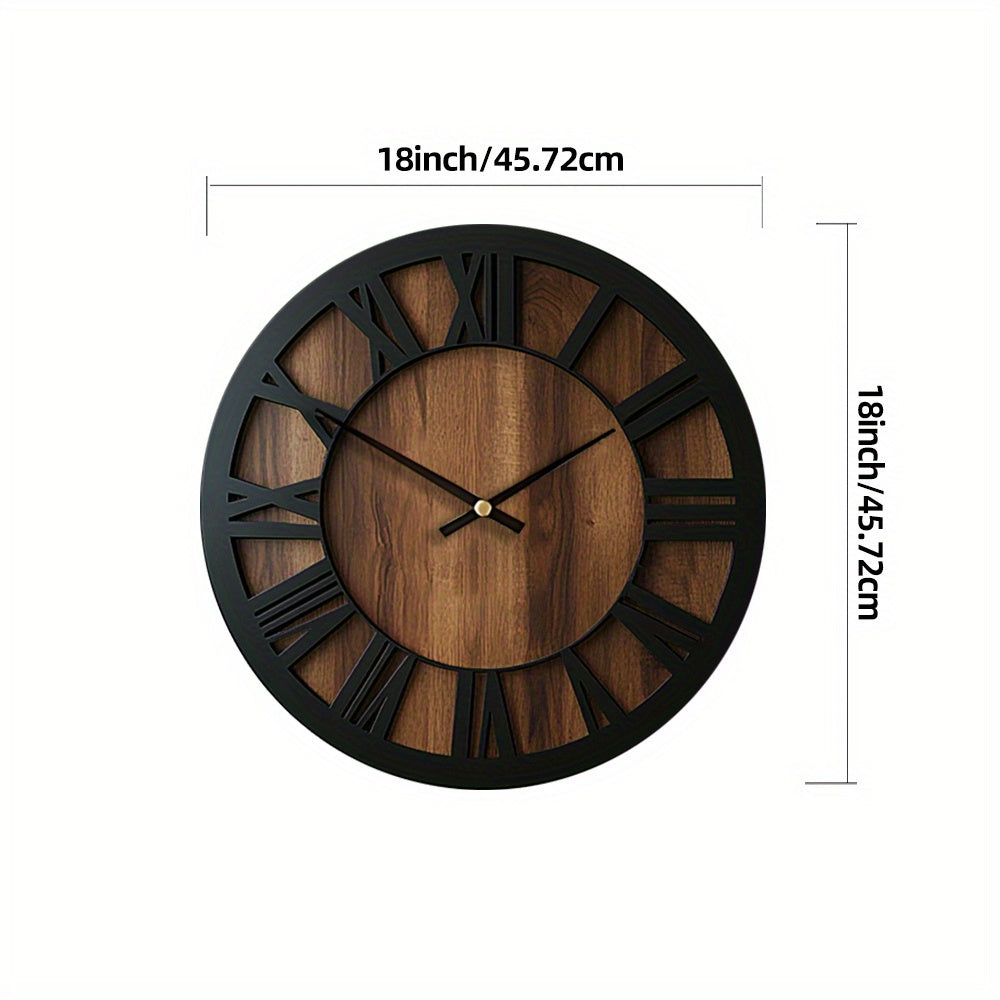 Horloge murale en bois avec cadran ouvert – élégante et décorative