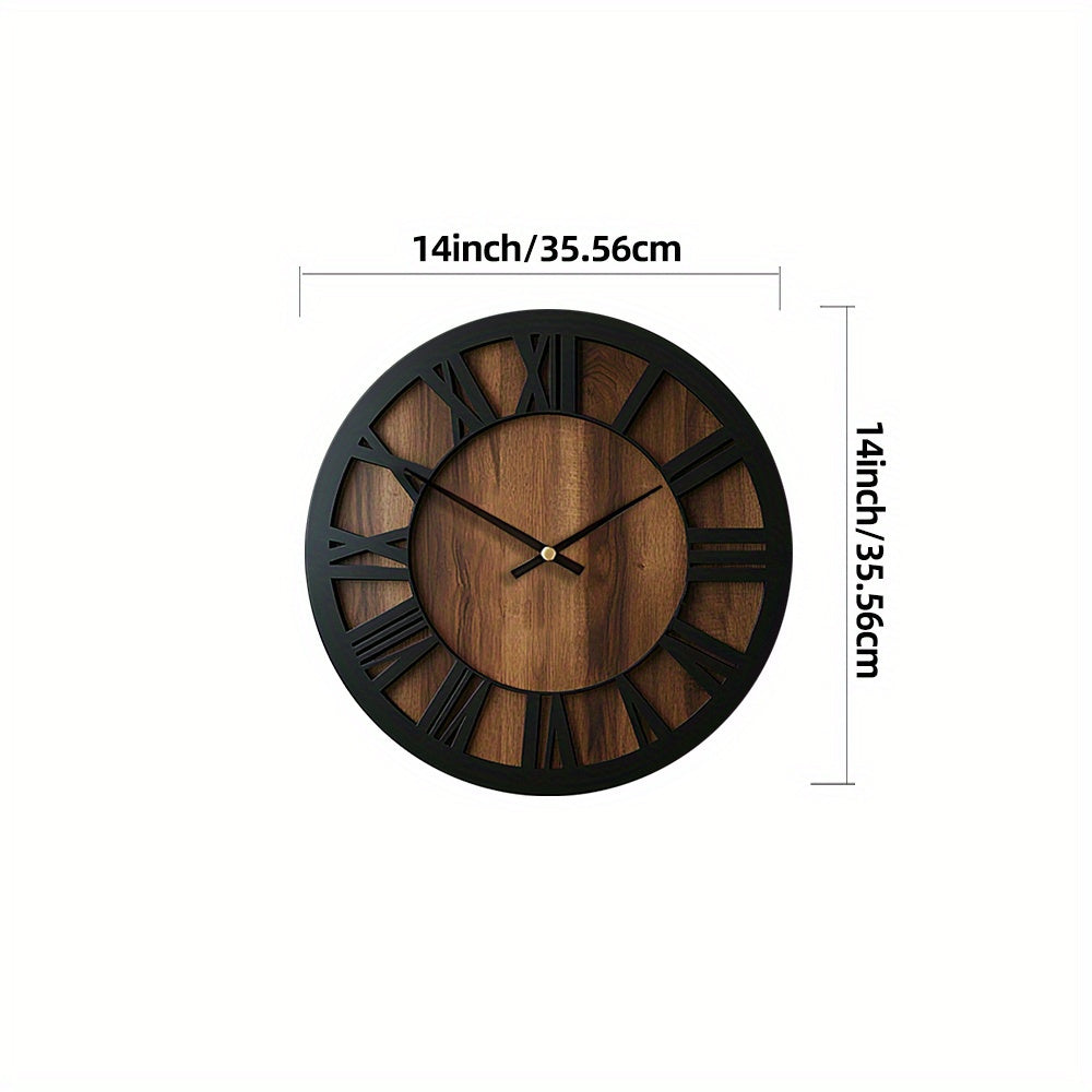 Horloge murale en bois avec cadran ouvert – élégante et décorative