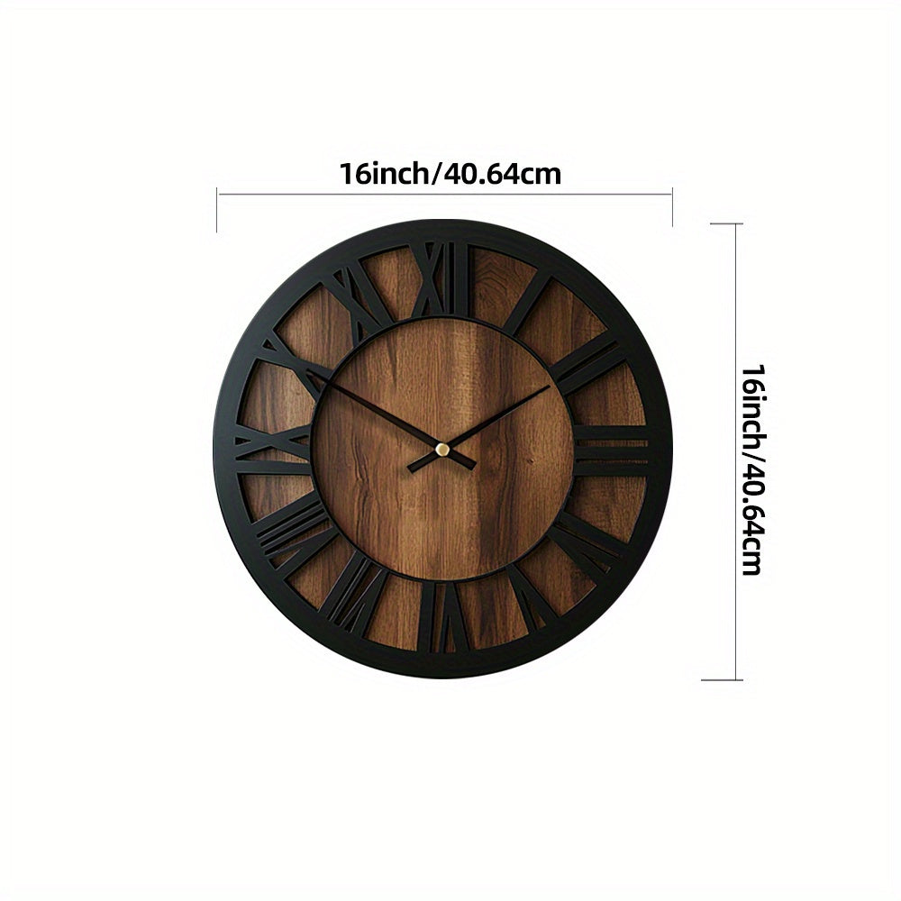 Horloge murale en bois avec cadran ouvert – élégante et décorative