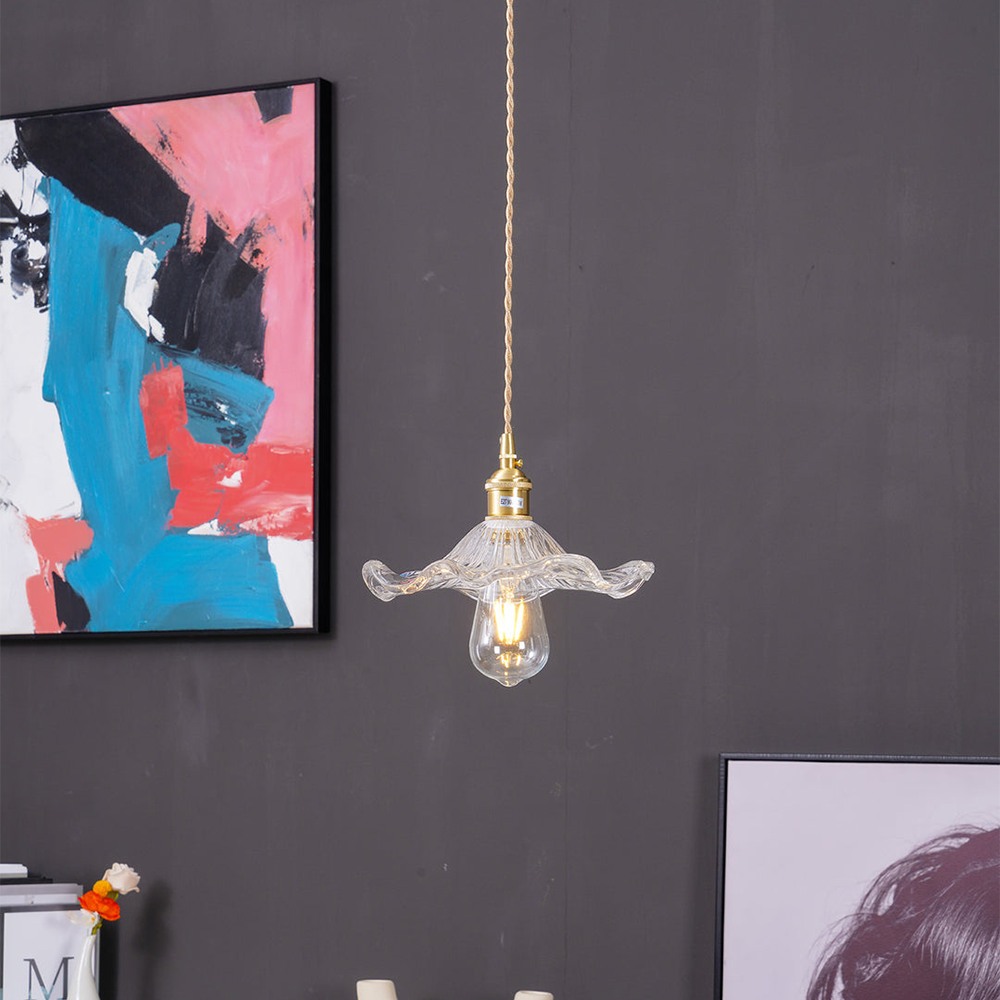 Lampe à suspension en verre Bloem LED Design Pendellamp Wit Woonkamer Slaapkamer Eetkamer Sfeerverlichting | Sansotis