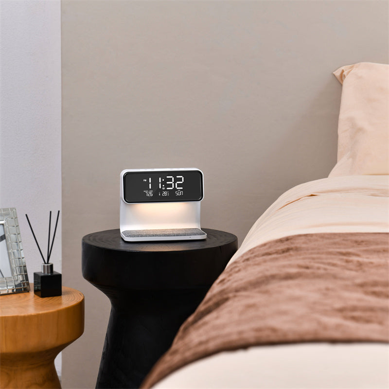 Lampe de chevet 3 en 1 avec chargeur et horloge