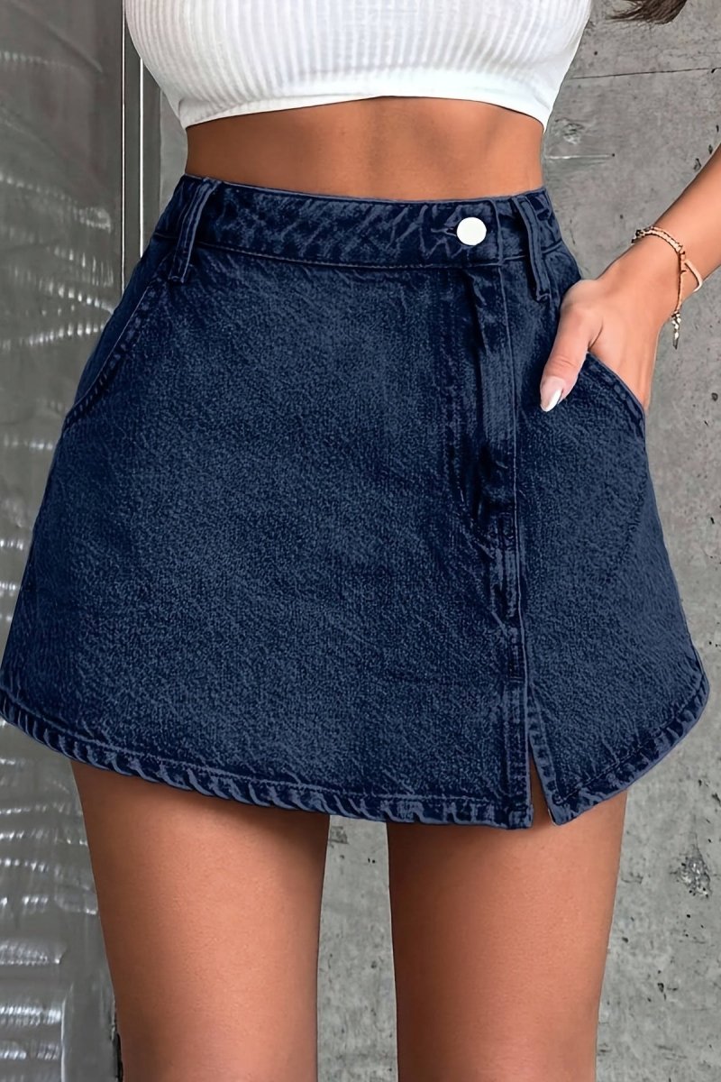 KAZLYNNA – Édition limitée jupe-short en denim lavé