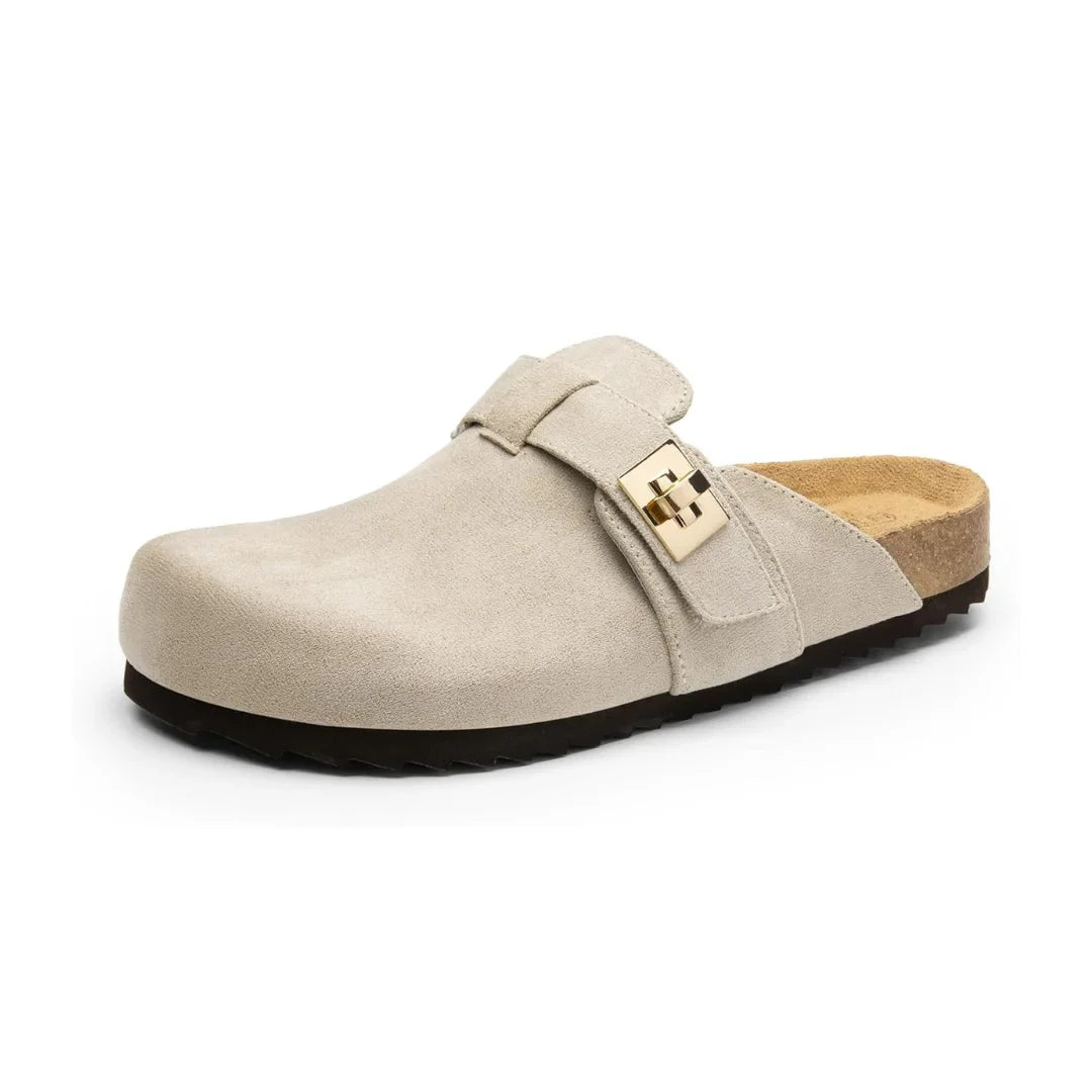 Mules Confort Dream Pairs avec Semelle en Liège et Soutien de la Voûte Plantaire | Gris