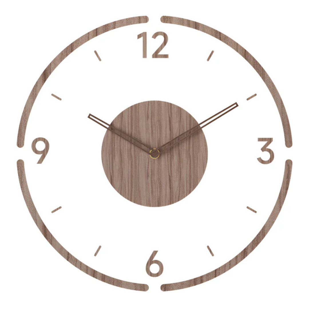Horloge murale Acrylique & Bois Ø30 cm – Mouvement silencieux Affichage de l'heure moderne Style scandinave salon cuisine bureau | Sansotis